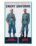 Spot at Sight Chart No. 2, Enemy Uniforms, German Parachutist, German Soldier Prints