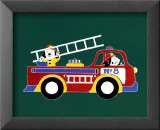 Dogs on Firetruck II Poster by Shelly Rasche