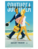 Portsmouth and Southsea Go by Train Affiche
