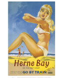 Herne Bay Girl in White Bikini Art