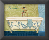 Blue Botanical Bath II Affiches par Lisa Audit