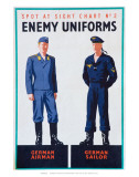 Spot at Sight Chart No. 2, Enemy Uniforms, German Airman, German Sailor Plakater Spot at Sight Chart No. 2, Enemy Uniforms, German Airman, German Sailor Plakater