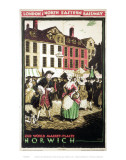 Old World Market Place Norwich Poster