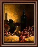 Bouteille de vin, raisin et noix Affiches par Loran Speck