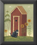 Outhouse with Cat Prints by Warren Kimble