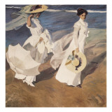 Walk on the Beach Giclee Print by Joaquin Sorolla y Bastida