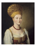 Portrait of Woman in Russian Costume Giclee Print by Ivan Petrovich Argunov