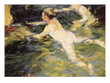 Swimmers Javea Giclee Print by Joaquin Sorolla y Bastida