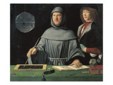 Portrait of Fra Luca Pacioli with a Pupil Reproduction procédé giclée par De'barbari Jacopo