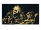 Two Old Men Eating Giclee Print by Francisco de Goya