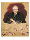 Study of Franklin Delano Roosevelt for the Painting "Big Three at Yalta" Giclee Print by Douglas Chandor