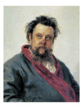 Portrait of Modest Mussorgsky Giclee Print by Ilya Efimovich Repin