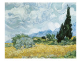 A Wheatfiled, with Cypresses Reproduction procédé giclée par Vincent van Gogh