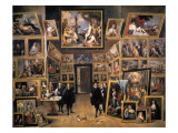 Archduke Leopold Wilhelm in His Picture Gallery Reproduction procédé giclée par David Teniers the Younger