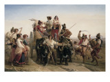 The Arrival of the Harvesters in the Pontine Marshes Giclee Print by Louis Leopold Robert