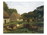 A Farmyard in Normandy Giclee Print by Claude Monet