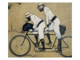 Ramon Casas and Pere Romeu on a Tandem Giclée-Druck von Ramon Casas Carbo