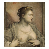 Portrait of a Woman Revealing Her Breasts Giclee Print by Jacopo Robusti Tintoretto