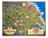 Pictorial Map of Yorkshire Póster Pictorial Map of Yorkshire Póster