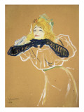 Yvette Guilbert Singing "Linger Longer Loo" Giclee Print by Henri de Toulouse-Lautrec