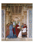 Sixtus IV Appoints Bartolomeo Platina Prefect of the Vatican Library Impressão giclée Sixtus IV Appoints Bartolomeo Platina Prefect of the Vatican Library Impressão giclée