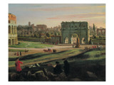 View of the Colosseum with the Arch of Constantine Giclee Print