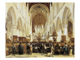 The Interior of the Grote Kerk, Haarlem Giclee-trykk av Gerrit Adriaensz Berckheyde The Interior of the Grote Kerk, Haarlem Giclee-trykk av Gerrit Adriaensz Berckheyde