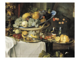 Fruits and Dinner Service on a Table Lámina giclée por Jan Davidsz De Heem