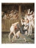 Pulcinella and the Tumblers Giclee Print by Giandomenico Tiepolo
