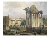 Le Forum Reproduction procédé giclée par Ippolito Caffi