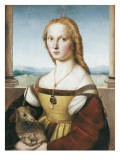 Woman with an Unicorn Reproduction procédé giclée par Raphael 