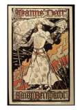 Poster Announcing the Performance of Joan of Arc by Sarah Bernhardt in the Renaissance Theater Giclee Print