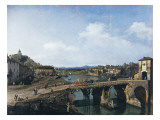 View of an Old Bridge over the River Po, Turin Giclee Print by Bernardo Bellotto