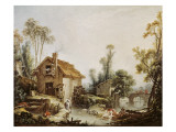 Landscape with a Watermill Giclee Print by Francois Boucher