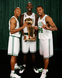 Ray Allen, Kevin Garnett, and Paul Pierce of the Boston Celtics: Game Six NBA Finals: June 17, 2008 Photographic Print by Nathaniel S. Butler