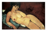 Nude on a Blue Cushion Giclee Print by Amedeo Modigliani