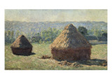 The Haystacks, or the End of the Summer, at Giverny Giclee Print by Claude Monet
