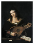 Lady Playing Lute Giclée-Druck von Bartolomeo Vento