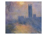The Houses of Parliament, London, with the Sun Breaking Through the Fog Giclee Print by Claude Monet