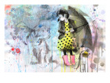 Rain Dog Reproduction procédé giclée par Lora Zombie