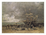 Return of the Terre-Neuvier (Retour Du Terre-Neuvas) Giclee-trykk av Eugene Boudin Return of the Terre-Neuvier (Retour Du Terre-Neuvas) Giclee-trykk av Eugene Boudin