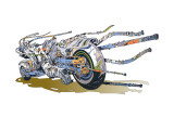 Machine Saturation Dive Unit Giclee Print by HR-FM 
