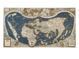 Universal Map, Belonging to the Work Cosmographiae Introductio (1507) Giclee Print