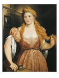 Portrait of a Lady at Her Dressing Table Giclee-trykk av Paris Bordone Portrait of a Lady at Her Dressing Table Giclee-trykk av Paris Bordone