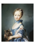 A Girl with a Kitten Giclee Print by Jean-Baptiste Perronneau