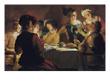 Supper with the Minstrel and His Lute Giclée-Druck von Gerrit van Honthorst