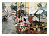 Paseo Del Borne and Santa María Del Mar Giclee Print by Arcadi Mas y Fondevila