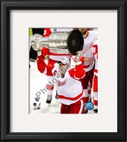 Henrik Zetterberg with the Stanley Cup Game 6 of the 2008 NHL Stanley Cup Finals; 27 Framed Photographic Print