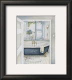 Blue Hydrangea Bath Prints by Julia Hawkins