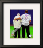 Yogi Berra & Gary Carter Final Game at Shea Stadium 2008 Framed Photographic Print